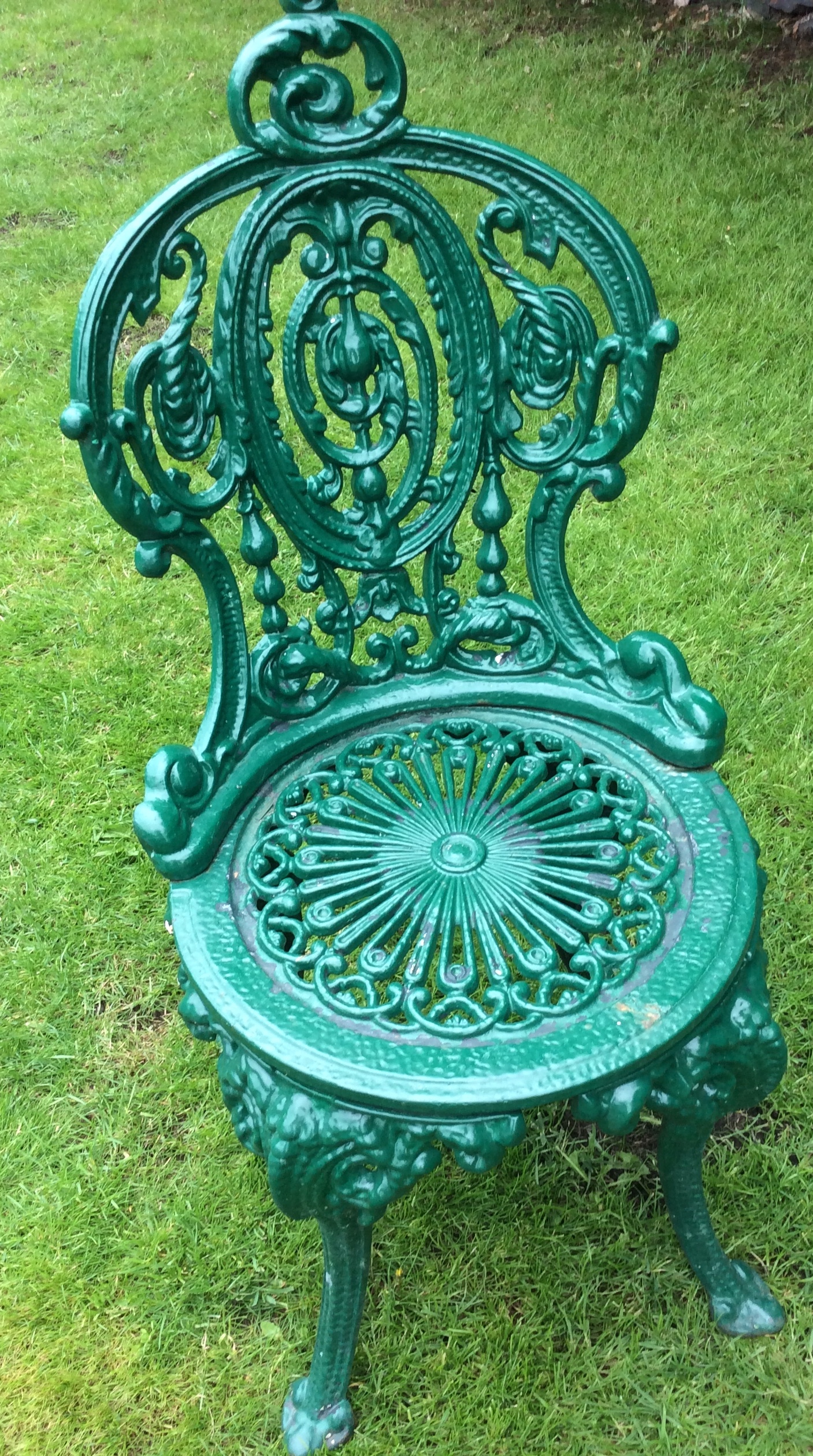 Rare Decorative Victorian Cast Iron Garden Chair