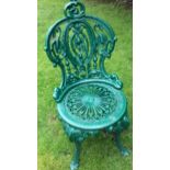 Rare Decorative Victorian Cast Iron Garden Chair
