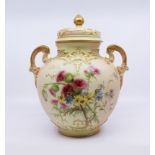 Royal Worcester Edward Raby Two Handled Vase & Cover 1896