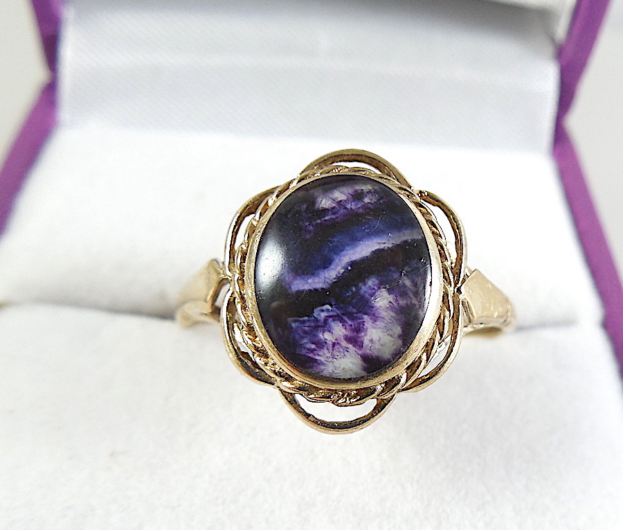 "Blue John" Gold Ring