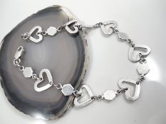 Silver Seven Hearts Bracelet