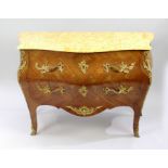 French BombŽ Marble Topped Kingwood Commode C.1910