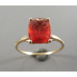 10 K Gold Ring With Red Spinel