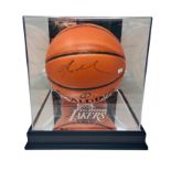 Kobe Bryant & Shaquille O'Neal Hand Signed Spalding Basketballs With Panini Coa