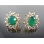 18 K Gold Earrings Set With 2.12 Ct Emerald