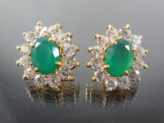 18 K Gold Earrings Set With 2.12 Ct Emerald