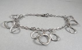 Silver Bracelet With Rings Charms
