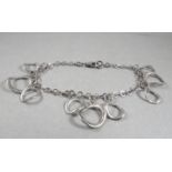 Silver Bracelet With Rings Charms