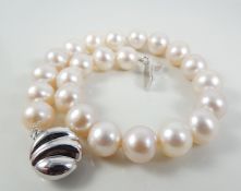 Cultured Pearl Necklace With Silver Clasp