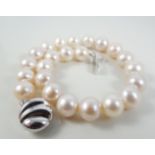 Cultured Pearl Necklace With Silver Clasp
