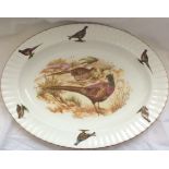 Vintage Oval Bone China English Serving Plate, Pheasants