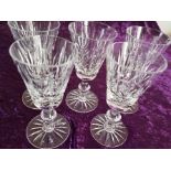 5 Cut Glass Sherry/Liqueur Glasses