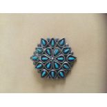 Zunilahi Petit Needle Point Silver Turquoise Brooch/Pin/Pendant - Lahi