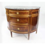 19Th C. Demilune Marble Topped Mahogany Commode