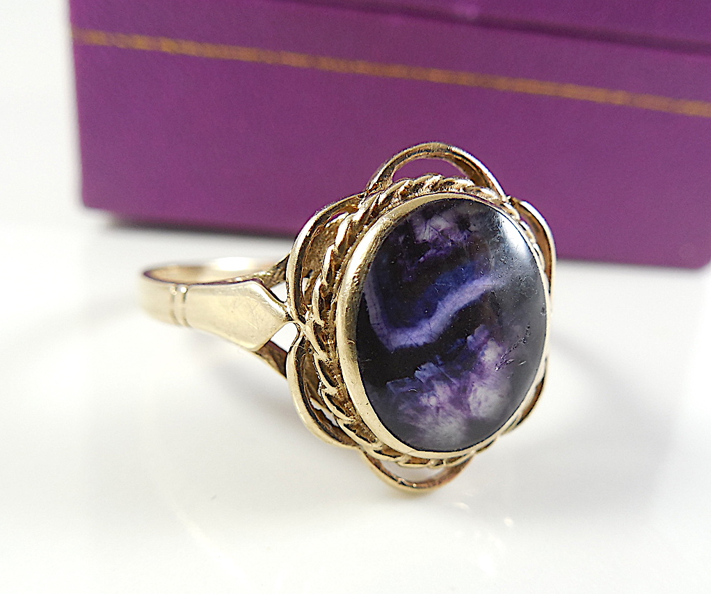 "Blue John" Gold Ring - Image 7 of 9