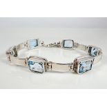 Silver Bracelet With Topaz