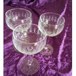 3 Small Stemmed Glasses.