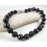 Onyx Bracelet With Silver Clasp