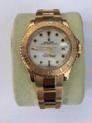 Boxed-Rolex Yacht-Master Mid-Size 18Ct Yellow Gold 132.5Gm Watch