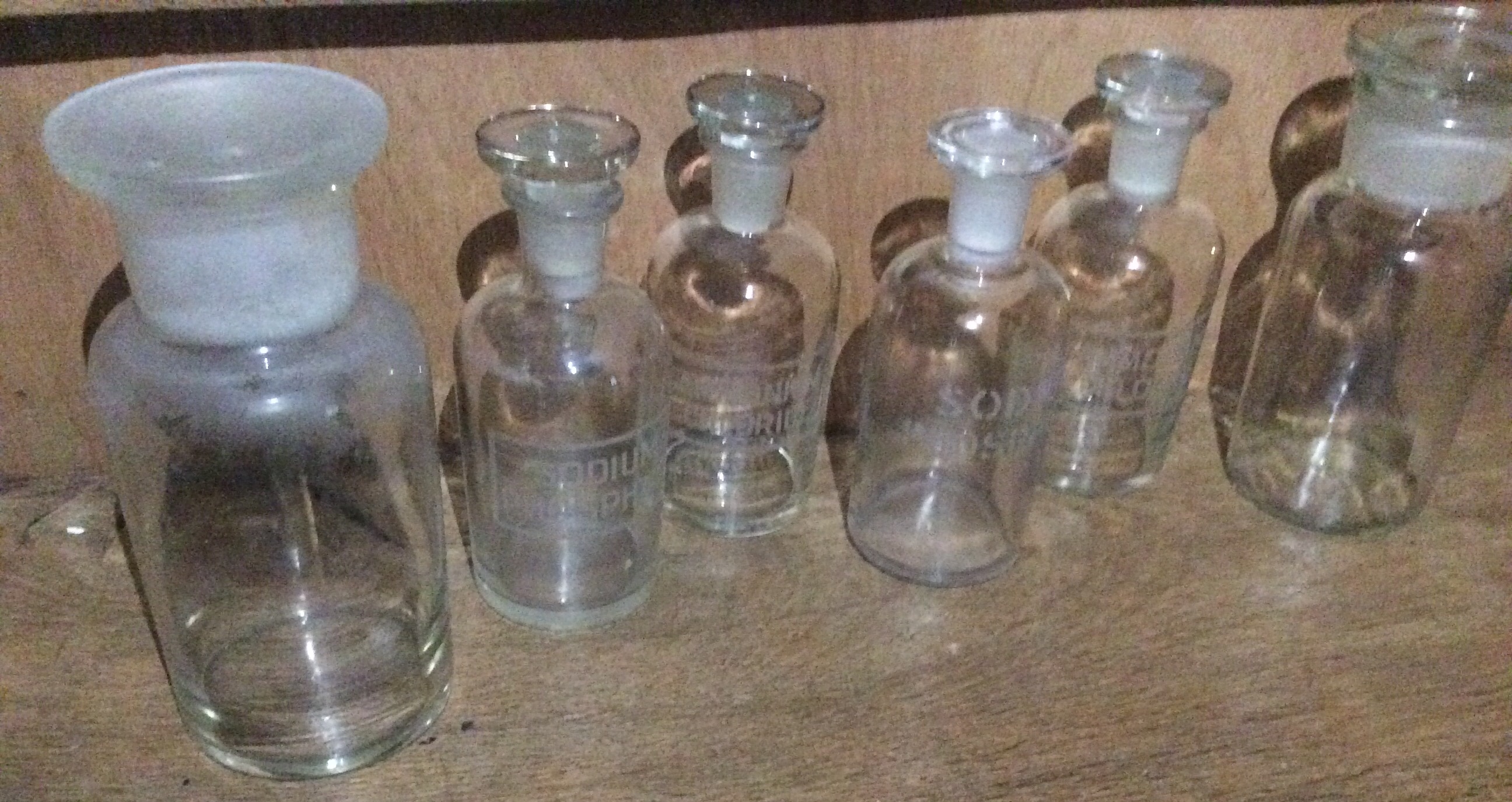 Antique Glass Pharmacy Bottles And Glass Stoppers, Collection Of 14 - Image 7 of 8