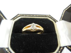 18 K Gold Ring With 0.42 Ct Diamond