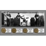 The Beatles Unique Original Birth Coin Metal Plaque Montage