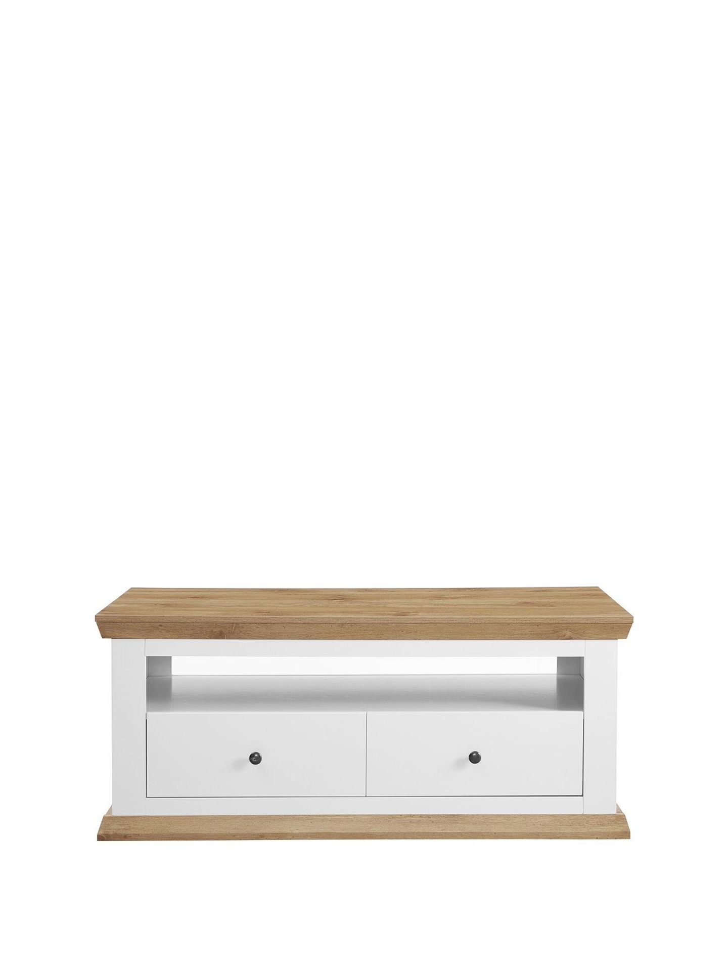 Boxed Item Burford 2 Drawers Storage Coffee Table [Cream/Oak] 50X120X60Cm Rrp:£262.0