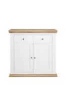 Boxed Item Burford Compact Sideboard [Cream/Oak] 95X100X44Cm Rrp:£250.0