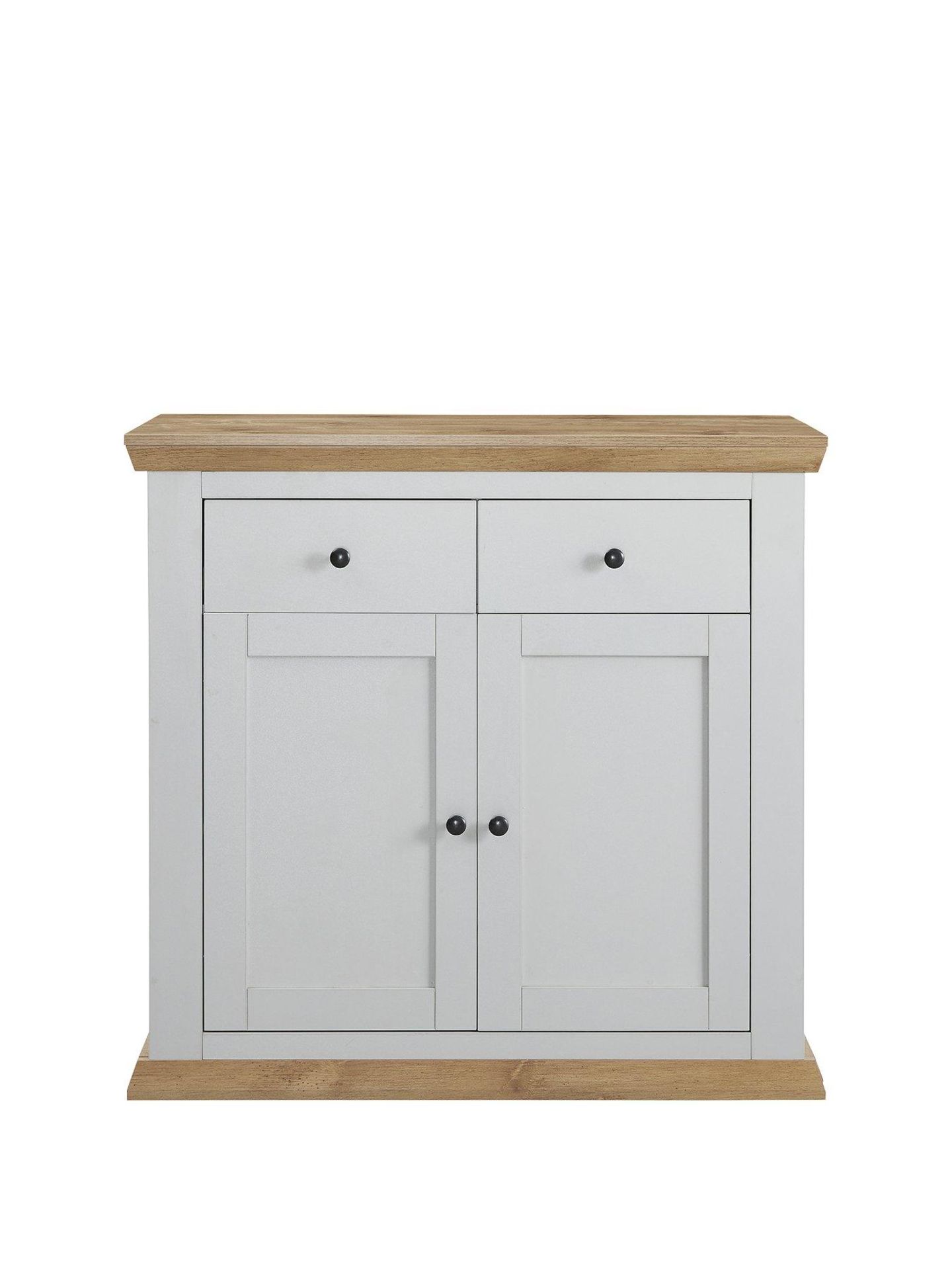 Boxed Item Burford Compact Sideboard [Grey/Oak] 95X100X44Cm Rrp:£250.0