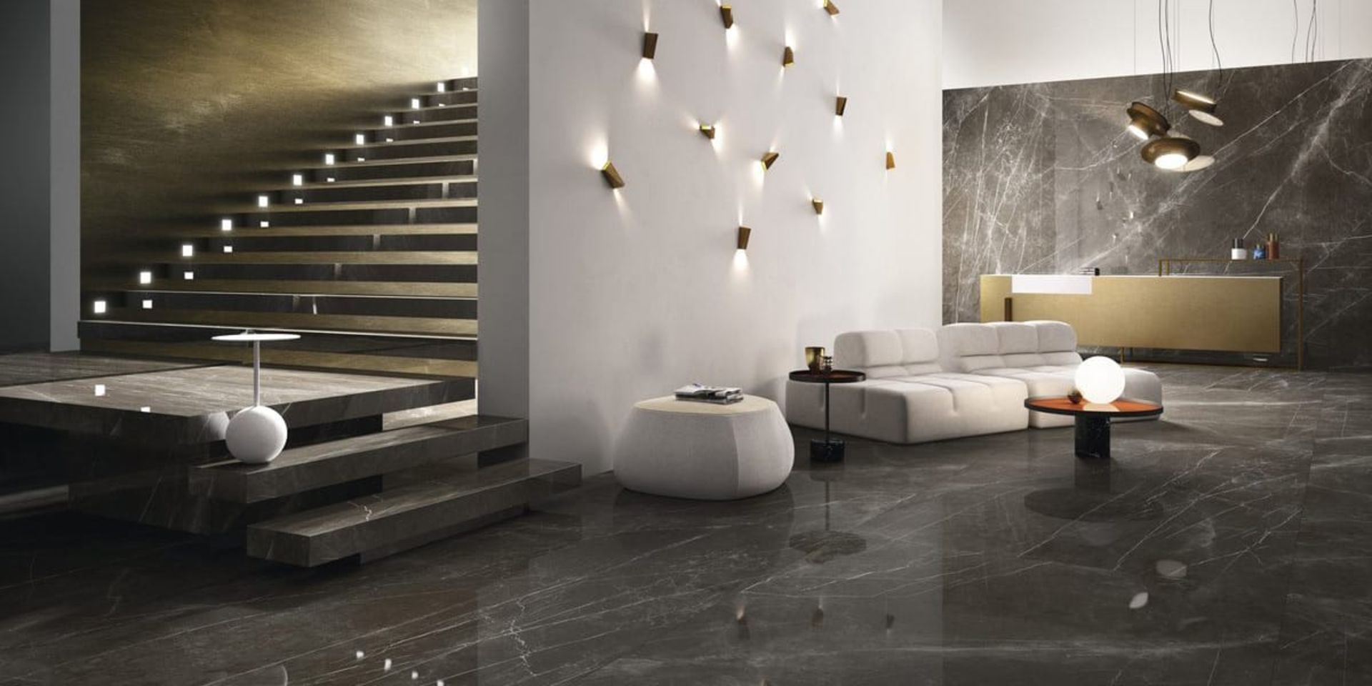 Pietra Grey - 60x120cm 8mm Polished Porcelain Tile - Full Body - 1 Pallet - Image 4 of 6