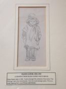 Eileen Alice Soper original pencil drawing "My new coat"