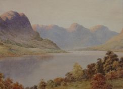 Original watercolour painting Scottish Loch view signed T Jackson