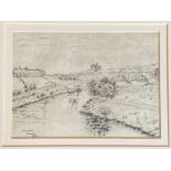 J Smith, Etching Scottish view "Helmsdale"