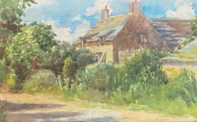 Cottage at Swanage Dorset watercolour signed Rendall
