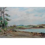 Landscape oil painting depicting Strangford Lough Signed L Jones