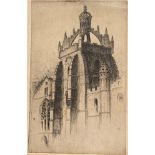 Kenneth M Still signed and titled etching "Kings College"