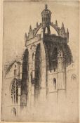 Kenneth M Still signed and titled etching "Kings College"