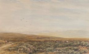 James Orrock (1829-1913 ARI 1871, RI 1875 Scottish) Signed watercolour figures on the moors