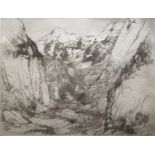 Donald Shaw Maclaughlin (Canadian 1876-1938) “Lauterbrunnen” Swiss Alps signed etching