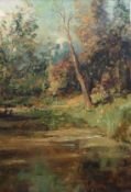 Louis Heno 1907-1990 Danish oil on canvas "Riverside Reflections"
