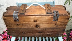 Large Wooden Box for Ammunition or Horse Tackle as there seems to be a mix of lettering