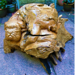 Swamp Wood Carving of a Large Dog Driftwood Chinese Shar-Pei Dogue de Borde 20Kg