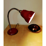Vintage Mid Century Retro flexible industrial desk table lamp Brass Goose neck Cast Iron Base