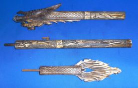 Vintage 3 Section Dragon Blowpipe Carved Marley/Far East? Full Lenght 1 meter 1 Kg Approx