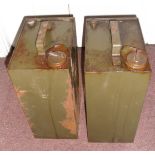 2 X Military Swedish Army Vehicle Oil/Fuel Cans With Brass Screw Cap/Tops and Breathers