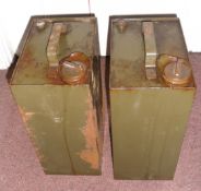 2 X Military Swedish Army Vehicle Oil/Fuel Cans With Brass Screw Cap/Tops and Breathers