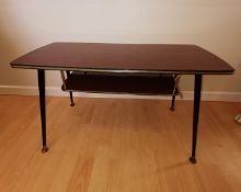 Retro Vintage Coffee Table with Magazine Shelf with Dansette Legs 1960s