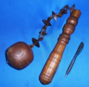 Medieval Style Mace Handle Spiked Chain and Wooden Ball Historical Reenactment