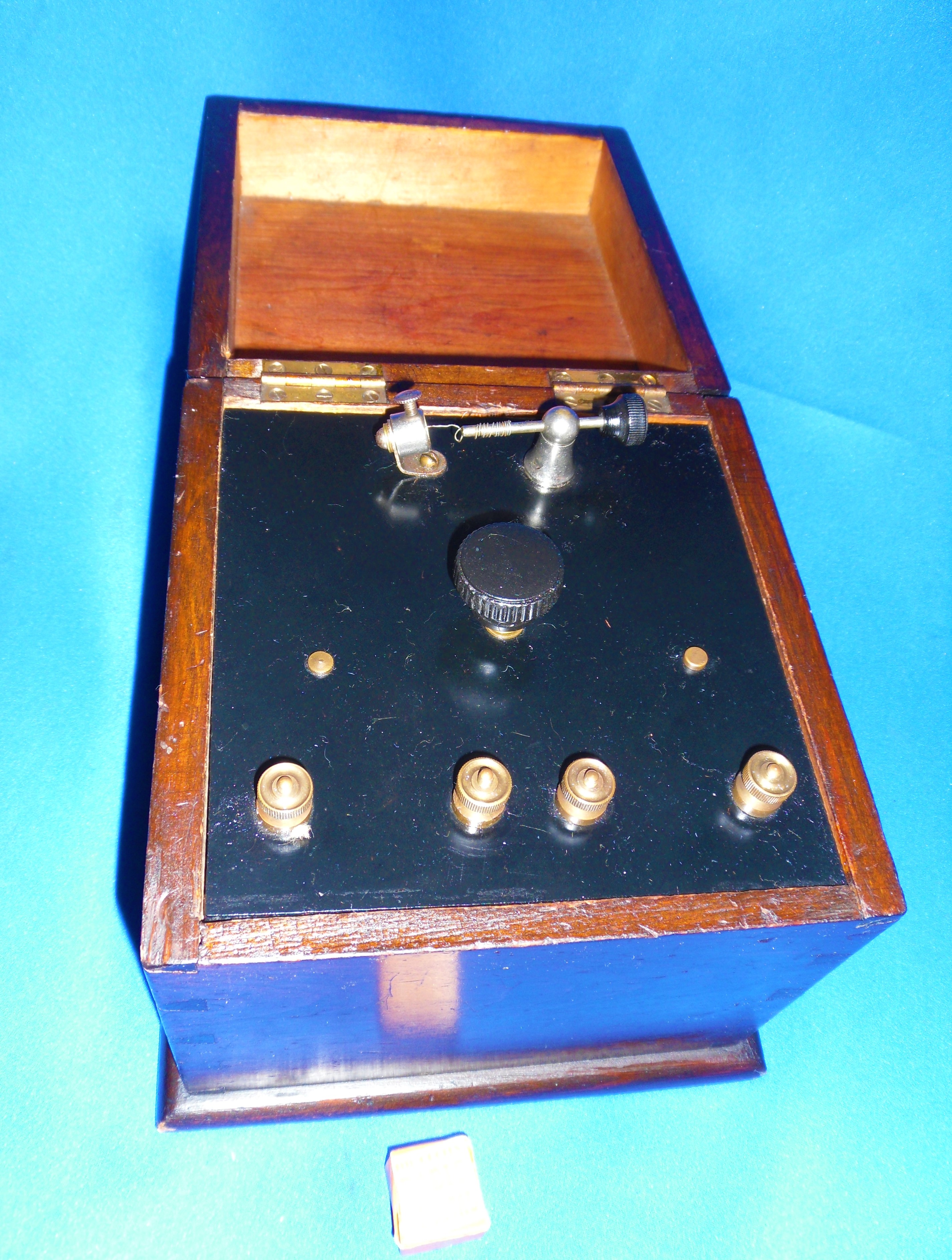 Antique Crystal Radio Believed a "The Post Office Box" Boxed Dr CECIL Crystal