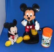 Mickey Mouse Job Lot Novelty Telephone By TYCO Soft Toy Thermos Flask By Aladin